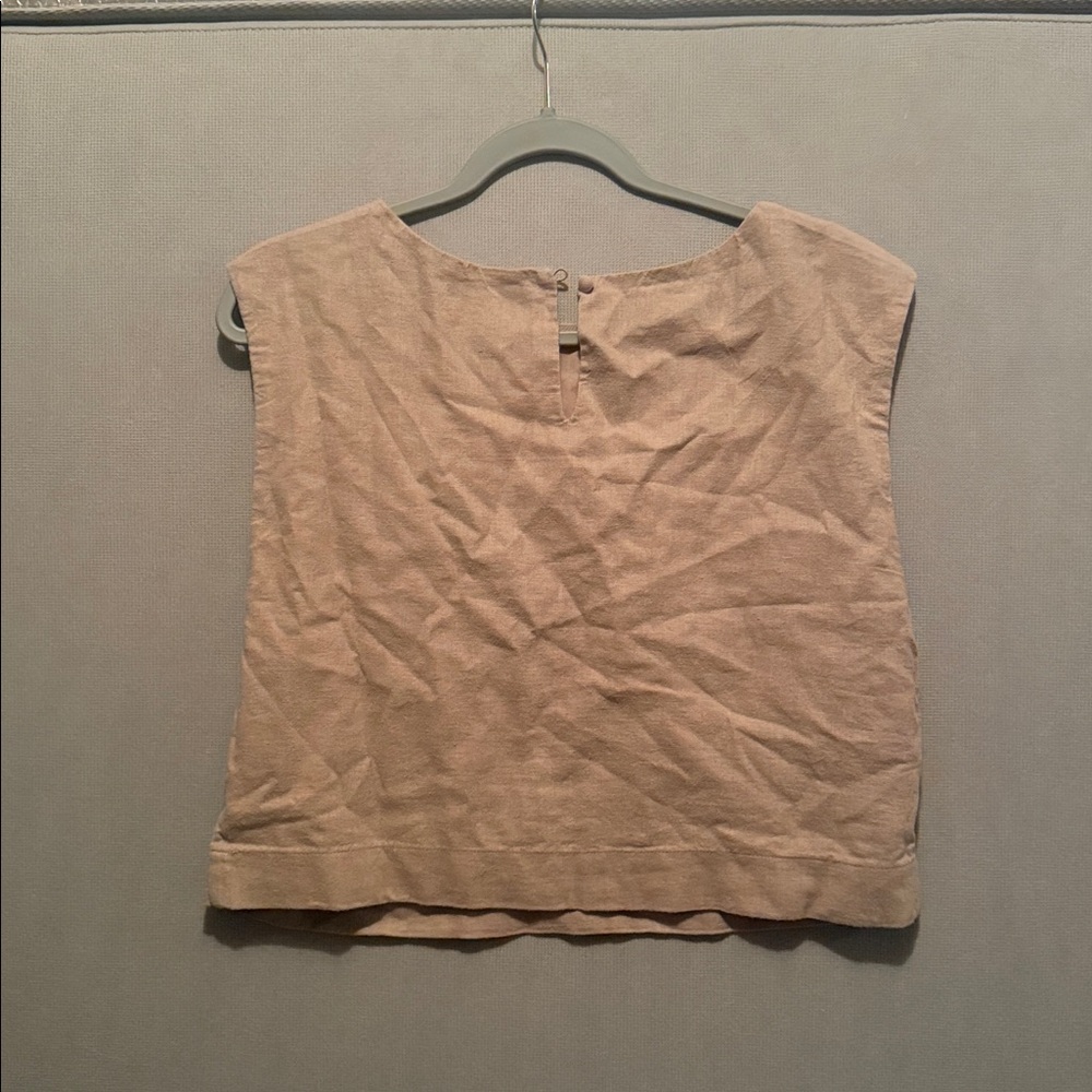 Abercrombie & Fitch Linen Blend Shell Top Brown Size Medium - Picture 3 of 4